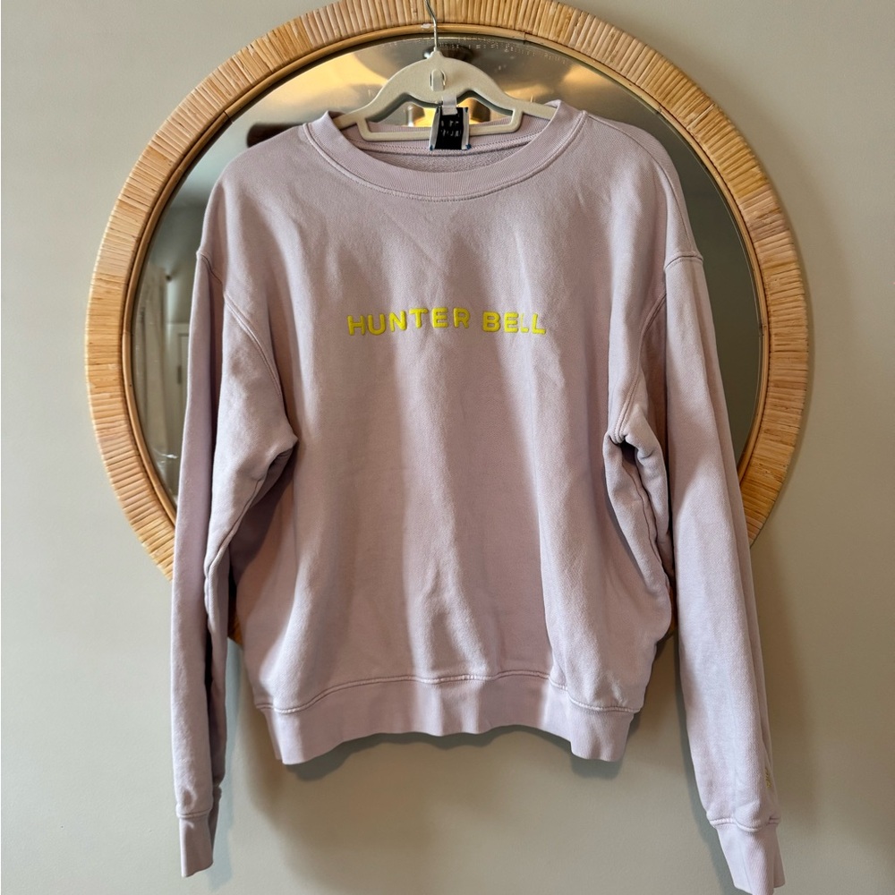 Hunter Bell Lavender Sweatshirt with Yellow Logo